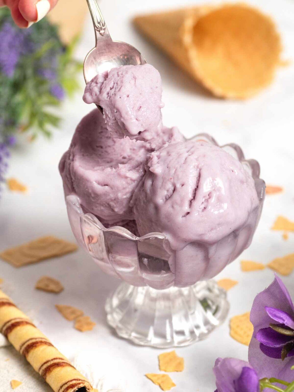Taro Ice Cream Recipe with Real Taro and Coconut SugarYums