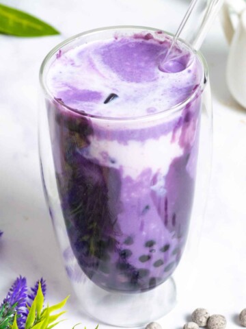 Ubu Tea Ube Milk Tea Boba (Ube Bubble Tea) - SugarYums