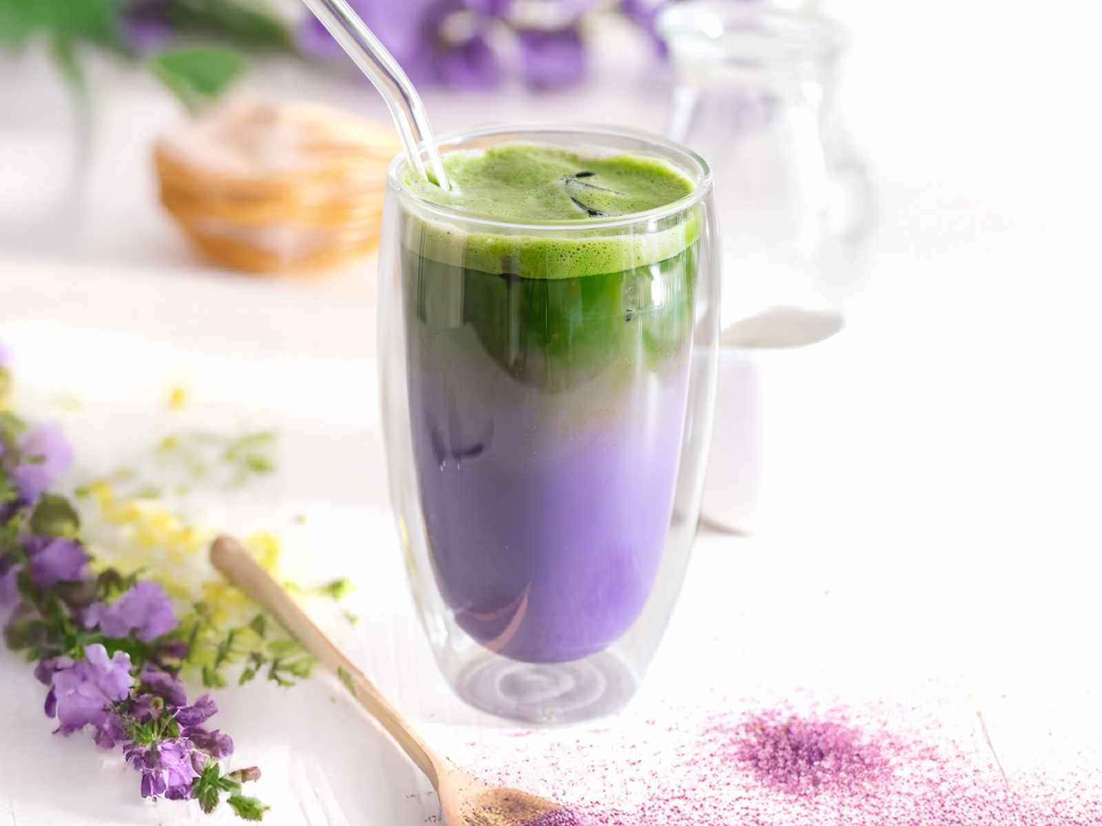 Cafe Style Ube Matcha Latte At Home