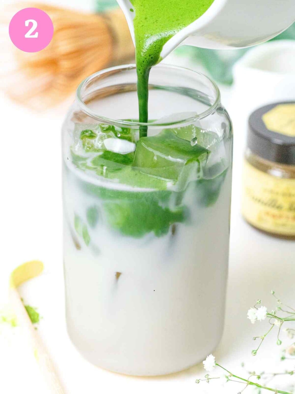 Vanilla Raspberry Cold Matcha Iced Vanilla Matcha Latte (Better than Starbucks) - SugarYums